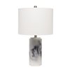 Lalia Home Organix 24.25-in Marble Incandescent Rotary Socket Standard Table Lamp with Fabric Shade