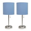 LimeLights Standard Lamp with Blue Shade (Set of 2)