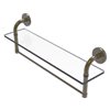 Remi Collection 22 Inch Glass Vanity Shelf with Integrated Towel Bar
