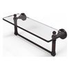 Allied Brass Waverly Place Venetian Bronze 16-in Glass Vanity Bathroom Shelf with Integrated Towel Bar