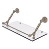 Allied Brass Waverly Place Antique Pewter 18-in Floating Glass Bathroom Shelf with Gallery Rail