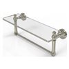Allied Brass Waverly Place Polished Nickel 16-in Glass Vanity Bathroom Shelf with Integrated Towel Bar