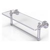 Allied Brass Waverly Place Polished Chrome 16-in Glass Vanity Bathroom Shelf with Integrated Towel Bar
