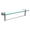 Allied Brass Waverly Place Satin Nickel 22-in Glass Vanity Bathroom Shelf with Integrated Towel Bar