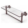Allied Brass Waverly Place Antique Copper 16-in Glass Vanity Bathroom Shelf with Integrated Towel Bar