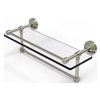 Allied Brass Waverly Place Polished Nickel 16-in Gallery Glass Bathroom Shelf with Towel Bar