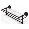 Allied Brass Waverly Place Oil Rubbed Bronze 16-in Gallery Glass Bathroom Shelf with Towel Bar