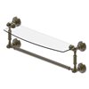 Allied Brass Waverly Place Collection 18-in Glass Vanity Shelf with Integrated Towel Bar - Antique Brass