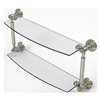 Allied Brass Waverly Place Collection 18-in 2-Tier Glass Shelf - Polished Nickel