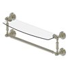 Allied Brass Waverly Place Collection 18-in Glass Vanity Shelf with Integrated Towel Bar - Polished Nickel