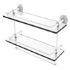 Allied Brass Waverly Place 16-in Double Glass Shelf with Towel Bar - Matte White