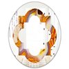 Designart 31.5-in x 23.7-in Fire with Rrystals Oval Polished Wall Mirror