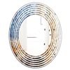 Designart 31.5-in x 23.7-in China Moss Agate Blue Oval Polished Wall Mirror