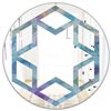 Designart 24-in x 24-in Watercolour Geometrical Circles II Round Polished Wall Mirror