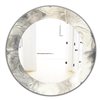 Designart 24-in x 24-in Gray Circles I Round Polished Wall Mirror