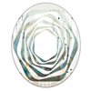 Designart 31.5-in x 23.7-in Blue and Bronze Dots on Glass II Oval Polished Wall Mirror