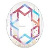 Designart 31.5-in x 23.7-in Abstract Marbled Background Oval Polished Wall Mirror