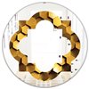 Designart 24-in x 24-in Golden Honeycomb Wall Texture Round Polished Wall Mirror