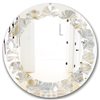 Designart 24-in Round Golden Tropical Pattern VIII Modern Wall Mirror