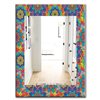 Designart 35.4-in x 23.6-in Colored Indian Ornament Bohemian and Eclectic Rectangular Mirror