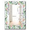 Designart 35.4-in x 23.6-in Green Flowers 12 Traditional Rectangular Mirror