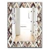 Designart Canada 35.4-in L x 23.6-in W Rectangle Blue and Brown Vintage Diamond Pattern Polished Wall Mirror