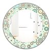 Designart Canada 24-in L x 24-in W Round Turquoise and Yellow Vintage Snowflakes Polished Wall Mirror