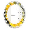 Designart Canada Oval 23.7-in W x 31.5-in L Marbled Yellow and Black Polished Wall Mirror