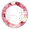 Designart Canada Round 24-in L x 24-in W Pink Blossom Flowers Traditional Polished Wall Mirror
