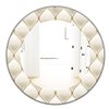 Designart Canada 24-in L x 24-in W Round Fancy Leather Sofa Polished Wall Mirror