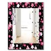 Designart Canada Rectangle 35.4-in L x 23.6-in W Pink Obsidian Bloom Traditional Polished Wall Mirror