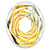 Designart Canada 31.5-in L x 23.7-in W Oval Marbled Yellow and Black Modern Polished Wall Mirror