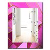 Designart Canada 35.4-in L x 23.6-in W Rectangle Pink Capital Gold Honeycomb Polished Wall Mirror