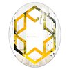 Designart Canada Oval 31.5-in L x 23.7-in W Marbled Yellow and Black Polished Wall Mirror