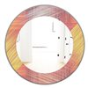 Designart Canada 24-in L x 24-in W Round Yellow and Pink Striped Pattern Polished Wall Mirror