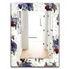 Designart Canada 35.4-in L x 23.6-in W Rectangle Red Peonies and Pansies Flowers Polished Wall Mirror