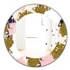 Designart Canada 24-in L x 24-in W Round Pink and Gold Spheres Polished Wall Mirror