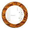 Designart Canada 24-in L x 24-in W Round Concentric Paint Rings in Earthy Gold Brown Polished Wall Mirror