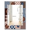 Designart Canada 35.4-in L x 23.6-in W Rectangle Buttons on Squared Patchwork Polished Wall Mirror