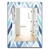 Designart Canada 35.4-in L x 23.6-in W Rectangle Retro Dotted Blue Wave Pattern Polished Wall Mirror