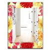 Designart Canada 35.4-in L x 23.6-in W Rectangle Yellow and Red Blossom Polished Wall Mirror
