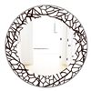 Designart Canada 24-in L x 24-in W Round Brown Scandinavian Polished Wall Mirror