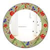 Designart Canada 24-in L x 24-in W Round Red Purple and Little Blue Blossoming Flowers Polished Wall Mirror