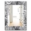Designart Canada 35.4-in L x 23.6-in W Rectangle Black and White Geometric Leaves Polished Wall Mirror