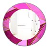 Designart Canada 24-in L x 24-in W Round Pink Capital Gold Honeycomb Polished Wall Mirror