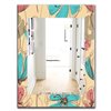 Designart Canada 35.4-in L x 23.6-in W Rectangle Blue and Pink Blossom Polished Wall Mirror