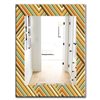 Designart Canada 35.4-in L x 23.6-in W Rectangle Retro Square Waves Polished Wall Mirror