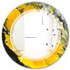 Designart Canada Round 24-in W x 24-in L Marbled Yellow and Black Polished Wall Mirror