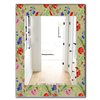 Designart Canada 35.4-in L x 23.6-in W Rectangle Red Purple and Little Blue Blossoming Flowers Polished Wall Mirror