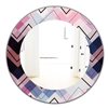 Designart Canada 24-in L x 24-in W Round Blue and Pink Geometric Chevron Polished Wall Mirror